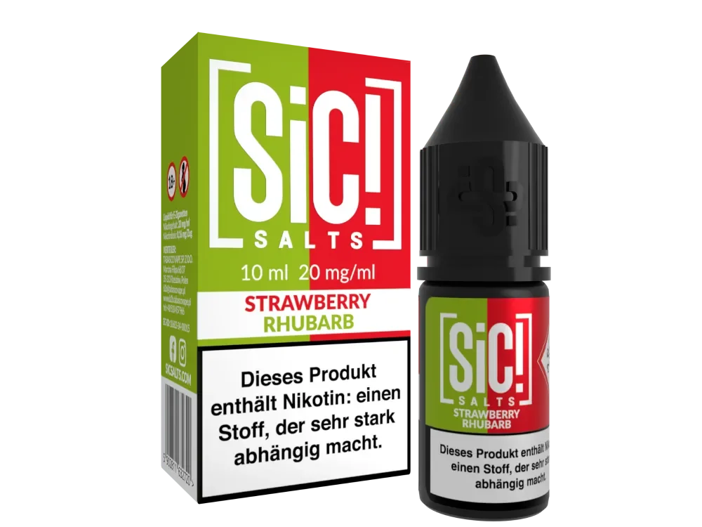 Direktkauf SIC! SALTS Nikotinsalz Liquid 10mg/ml Strawberry Rhubarb 10ml