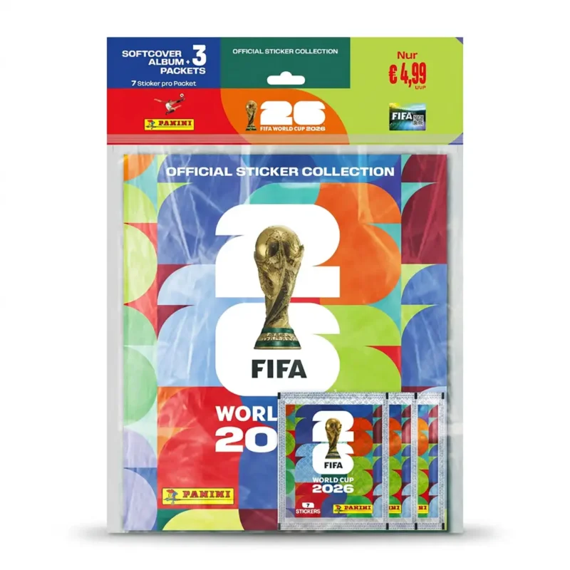 Online Kaufen PANINI FIFA WORLD CUP 2026 Sticker Starter Set Softcover Album mit 3 Sticker Packs