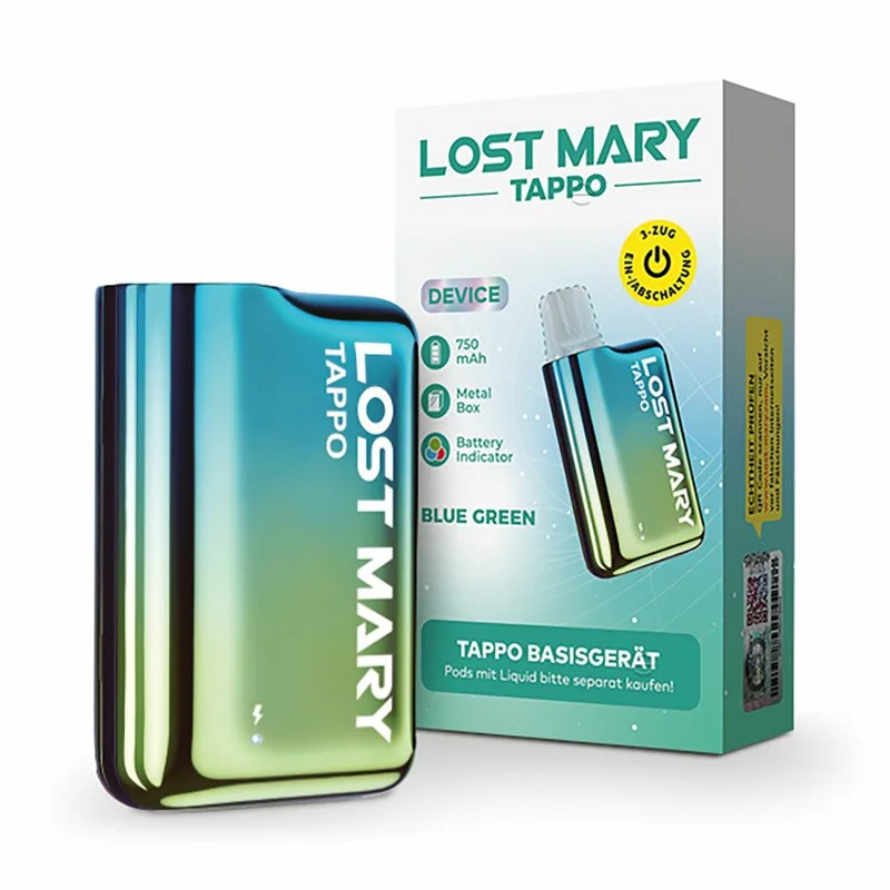 Lost Mary TAPPO Basisgerät Akku Blau Grün (Blue Green) Kostenloser Rückversand