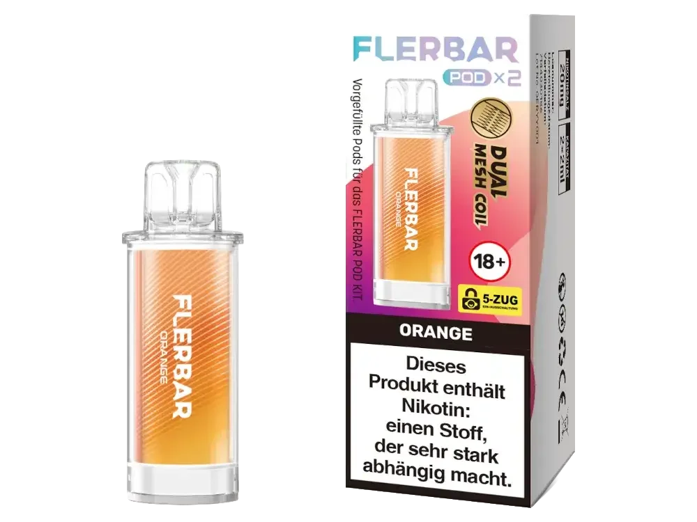 Flerbar Pod Orange 20mg/ml Nikotinsalz 2 Stück Solange Der Vorrat Reicht