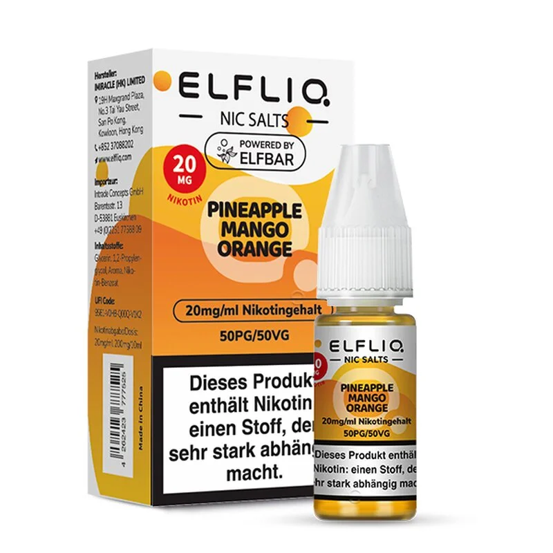 Top-Angebot ELFBAR ELFLIQ Pineapple Mango Orange Nikotinsalz Liquid 10ml - 20mg