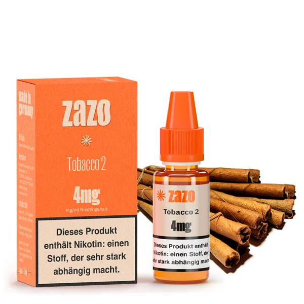 Kostenloser Rückversand Tobacco 2 E-Liquid 10ml von ZAZO - Made in Germany