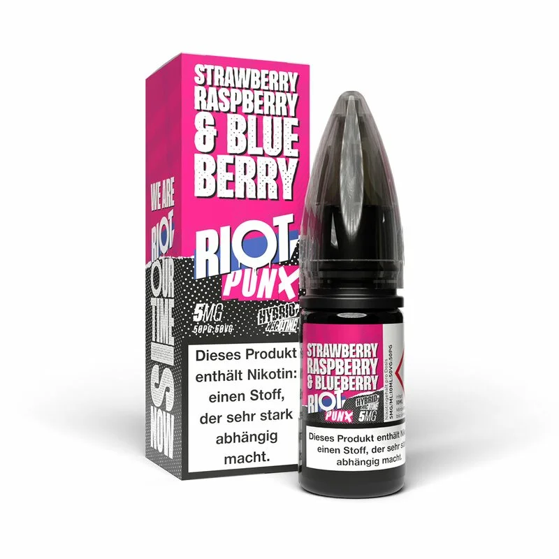 Nur Für Kurze Zeit Riot Salt Punx - Strawberry Blueberry Raspberry Nikotinsalzliquid - Riot Squad
