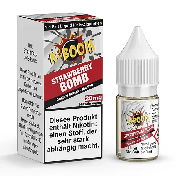 Strawberry Bomb Nikotinsalzliquid (Erdbeermarmelade) - K-Boom Direktkauf